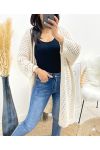 CARDIGAN LUNGO TRAFORATO AW918 BEIGE