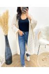 LONG OPENWORK CARDIGAN AW918 BEIGE