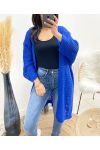 LONG OPENWORK CARDIGAN AW918 ROYAL BLUE