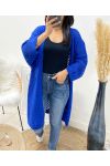 CARDIGAN LUNGO TRAFORATO AW918 BLU ROYAL