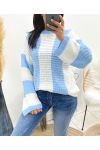 CHUNKY STRIPE SWEATER AH929 SKY BLUE