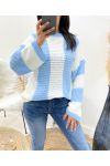 CHUNKY STRIPE SWEATER AH929 SKY BLUE