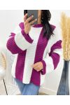 CHUNKY GESTREEPTE TRUI AH929 PLUM