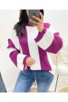 CHUNKY STRIPE SWEATER AH929 PLUM