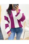 CHUNKY STRIPE SWEATER AH929 PLUM