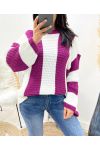 CHUNKY GESTREEPTE TRUI AH929 PLUM