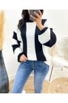 CHUNKY STRIPE PULLOVER AW929 SCHWARZ