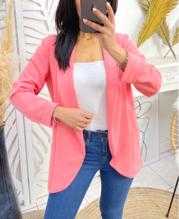 BLAZER JACKET 2 POCKETS PE975 PINK