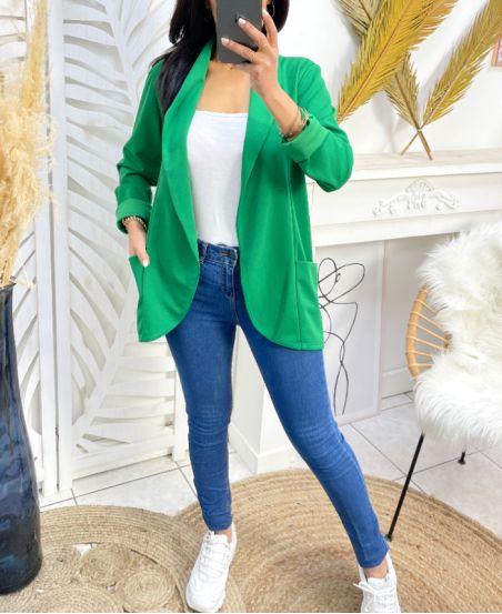 2-POCKET BLAZER JACKET PE975 EMUSALD GREEN