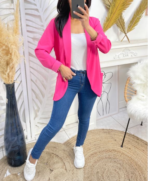 CHAQUETA BLAZER 2 BOLSILLOS PE975 FUCHSIA