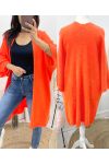 GILET LONG BRILLANT DOS ETOILE AH909 ORANGE