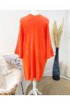 GILET LONG BRILLANT DOS ETOILE AH909 ORANGE