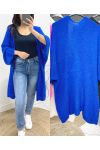 LONG SHINY CARDIGAN WITH STAR BACK AW909 ROYAL BLUE