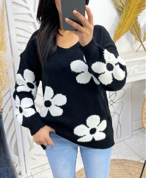 SWETER FLEUR SS148 CZARNY