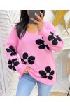 PULLOVER FLEUR PE148 ROSE