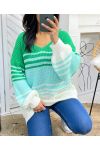 SWEATER STRIPES PE144 GREEN