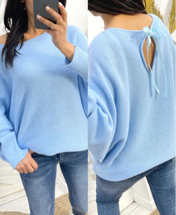 FANCY KNOTS SWEATER SS109 SKY BLUE