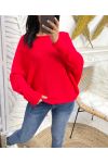 FANCY KNOTS PULLOVER PE109 ROT