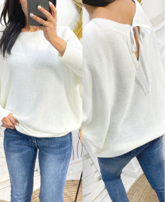 FANCY KNOTS PULLOVER PE109 WEISS