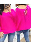 AUSGEFALLENER KNOTIGER OVERSIZE-PULLOVER PE109 FUCHSIA