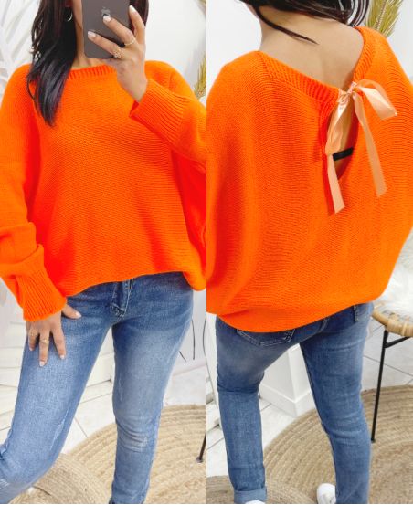 MAGLIA OVERSIZE CON FIOCCO FANTASIA PE109 ARANCIO