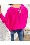 FANCY KNOTTY OVERSIZED SWEATER PE109 FUCHSIA