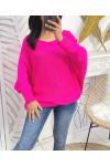 AUSGEFALLENER KNOTIGER OVERSIZE-PULLOVER PE109 FUCHSIA