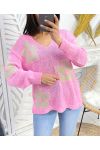 LUREX FLOWER PULLOVER SS93 ROSA