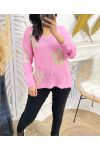 LUREX FLOWER PULLOVER SS93 ROSA