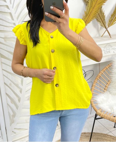 PE179 BLUSA CON BOTTONI GIALLO