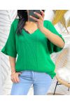 SHORT SLEEVE SWEATER PE956 EMERALD GREEN