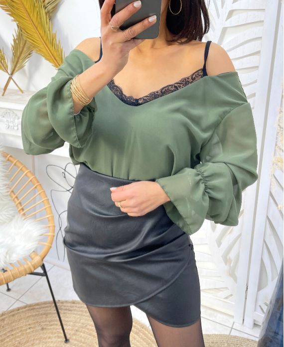 TOP Z EFEKTEM KORONKI 2 W 1 PE155 MILITARY GREEN