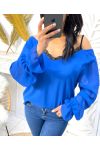 2-IN-1 LACE EFFECT TOP PE155 ROYAL BLUE