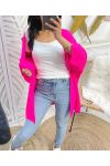 GILET MAILLE PE192 FUSHIA