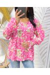 ELASTICATED PE54 FUCHSIA SLEEVE TOP