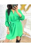 TUNIC DRESS WITH TIE SS70 LEMON GREEN