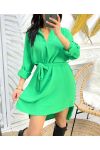 TUNIC DRESS WITH TIE SS70 LEMON GREEN