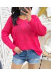 PULL TRICOT FEMME PE343 ROUGE