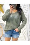 WOMEN'S KNIT SWEATER SS343 MILITARY GREEN