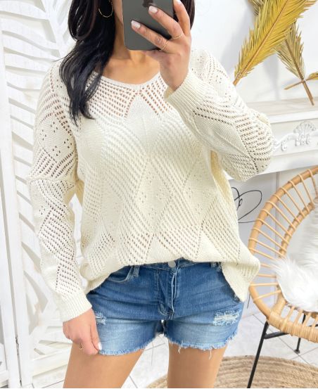 WOMEN'S KNIT SWEATER PE343 BEIGE