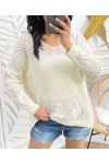 JERSEY DE PUNTO PARA MUJER PE343 BEIGE