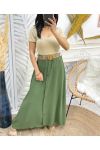 PE300 LONG BUTTON SKIRT MILITARY GREEN