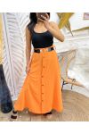 PE300 LONG BUTTON SKIRT ORANGE