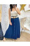 PE300 LONG SKIRT WITH BUTTONS NAVY BLUE