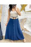 PE300 LONG SKIRT WITH BUTTONS NAVY BLUE