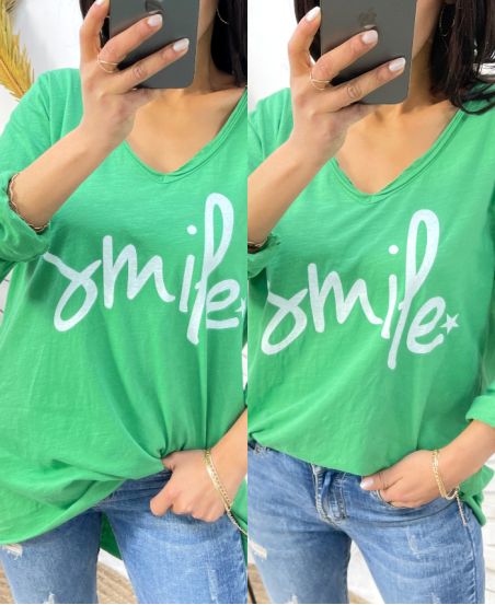 T-SHIRT SMILE PE483 VERT