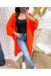 GILET LONG AJOURE PE918 ORANGE