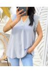 TOP FLUIDE DENTELLE PE709 GRIS