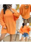 OVERSIZED TOP MIT OFFENEM RÜCKEN PE412 ORANGE