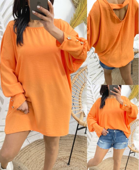 TOP OVERSIZE OPEN BACK PE412 NARANJA